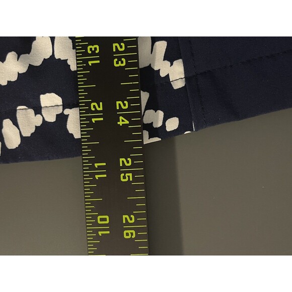 ZENERGY by CHICO'S size 1 NAVY/WHITE ZIP POCKETS 3/4 SLEEVE ZIP UP JACKET - Picture 8 of 9